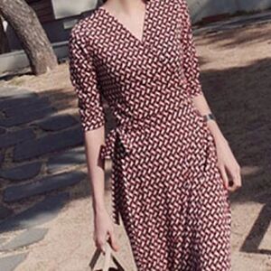 J.Y geometric long maxi wrap dress